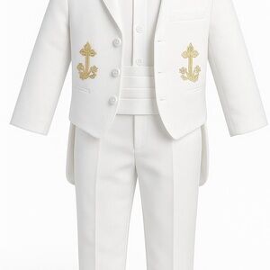 Elegant White and Gold Kids Formal Set for baptism